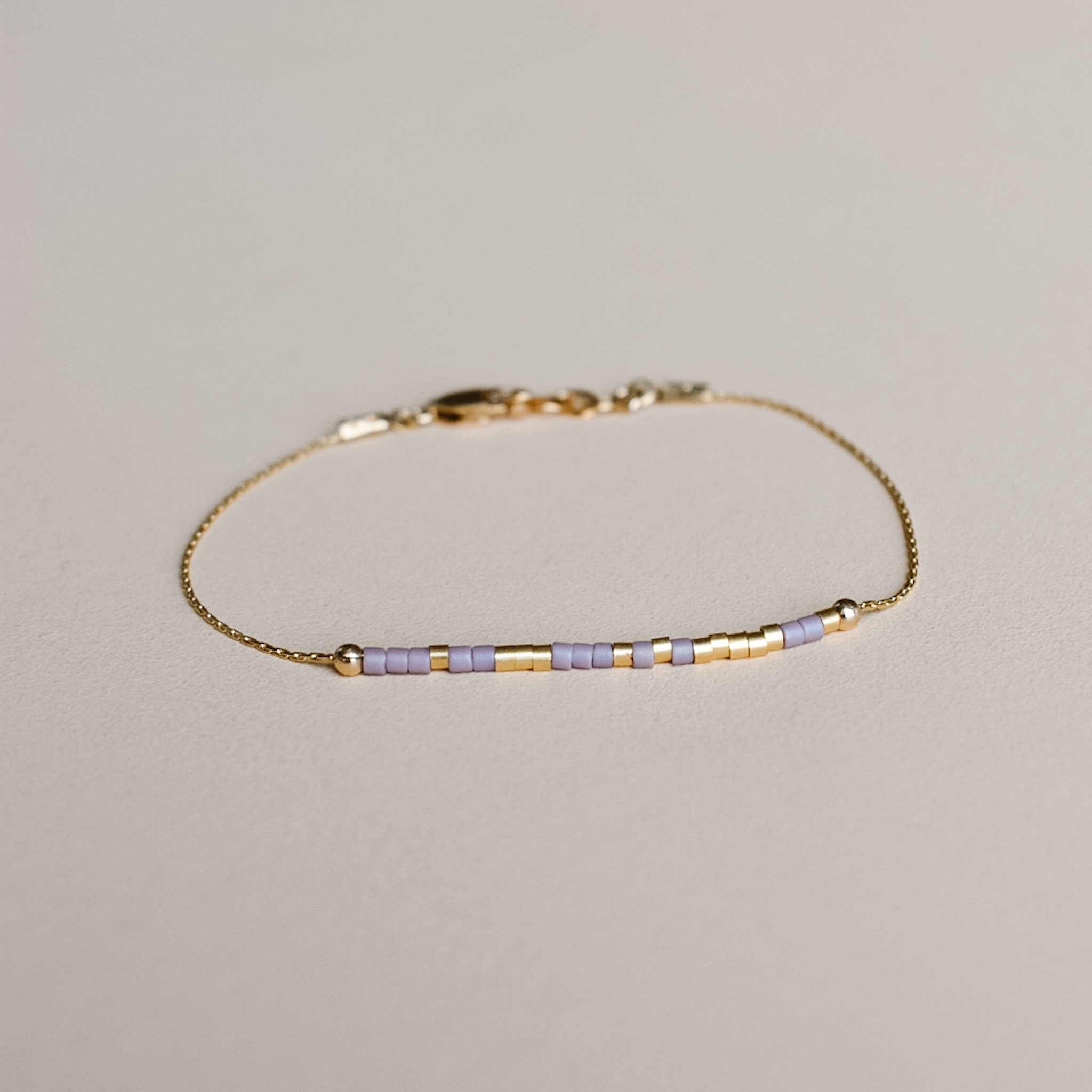 Dainty Double Chain Bracelet in Solid 14K Gold 7 inch / 14K Yellow Gold