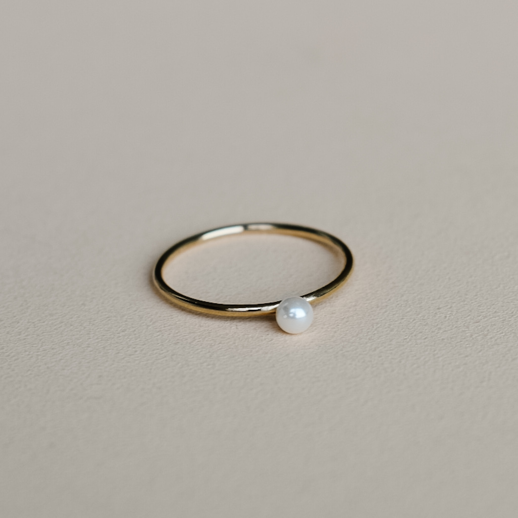 White Crystal Pearl Stacking Ring